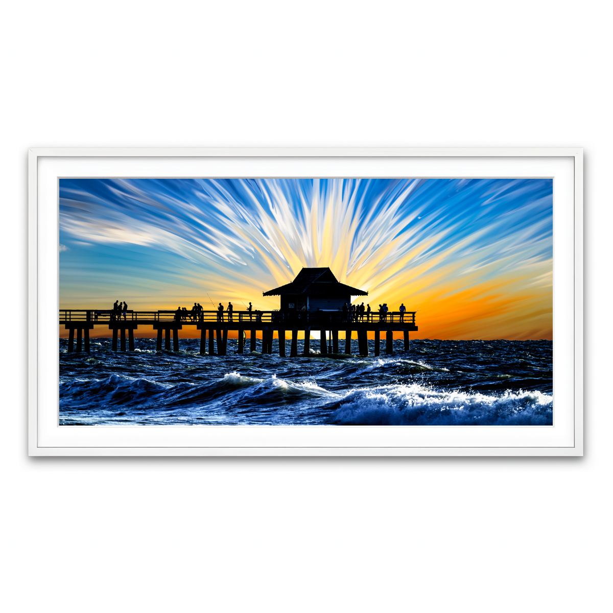 Framed Print 2x1 White