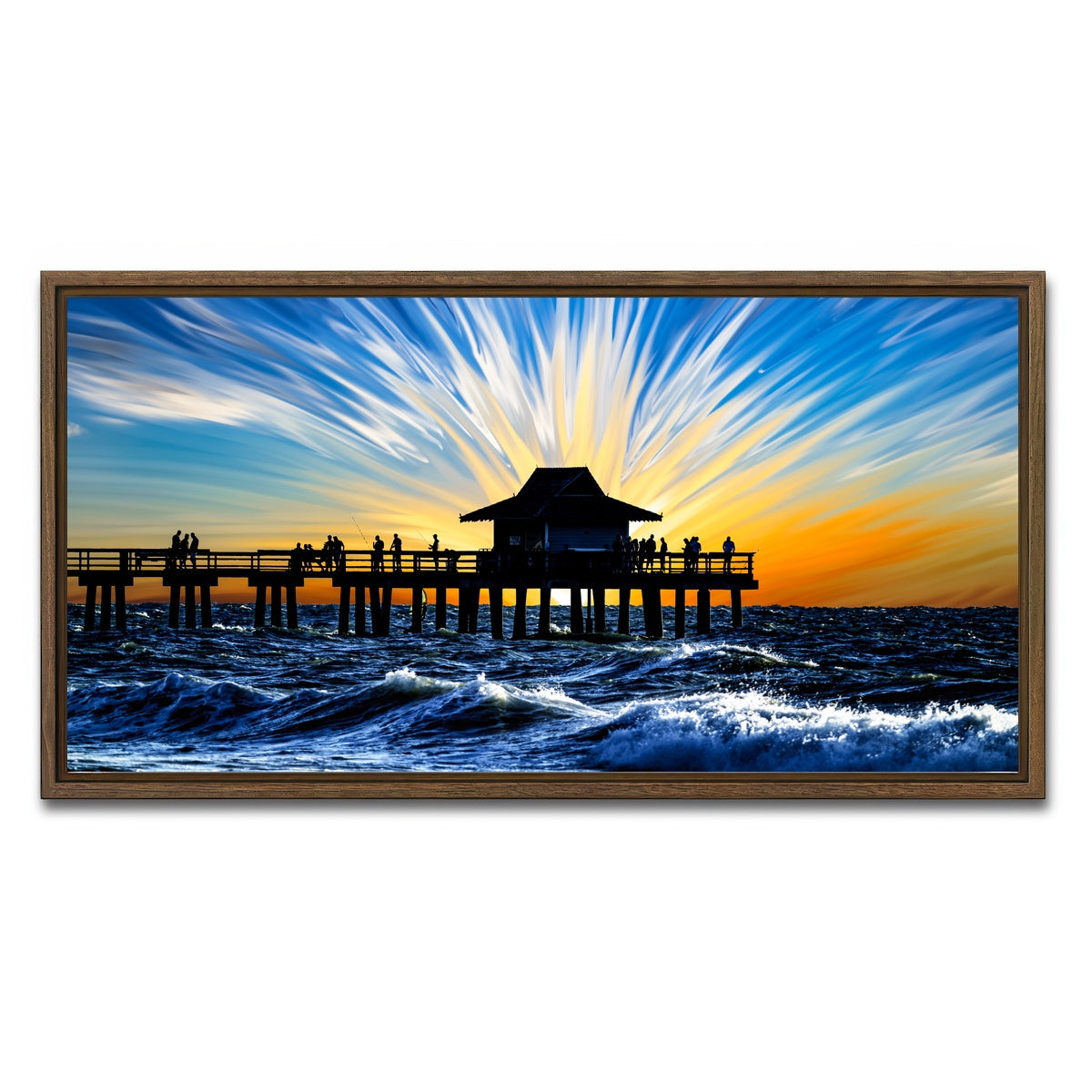 AUTO-MOCKUP WHITE | By the Pier 4 | 1 Piece | Walnut Framed Canvas | group=2x1