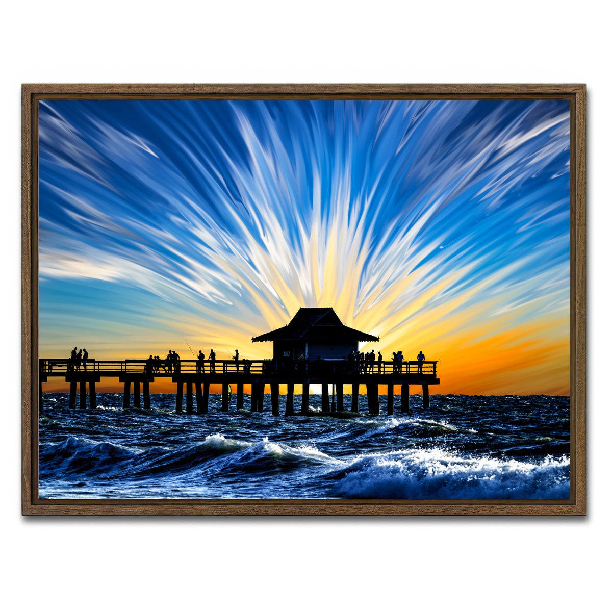 AUTO-MOCKUP WHITE | By the Pier 4 | 1 Piece | Walnut Framed Canvas | group=4x3