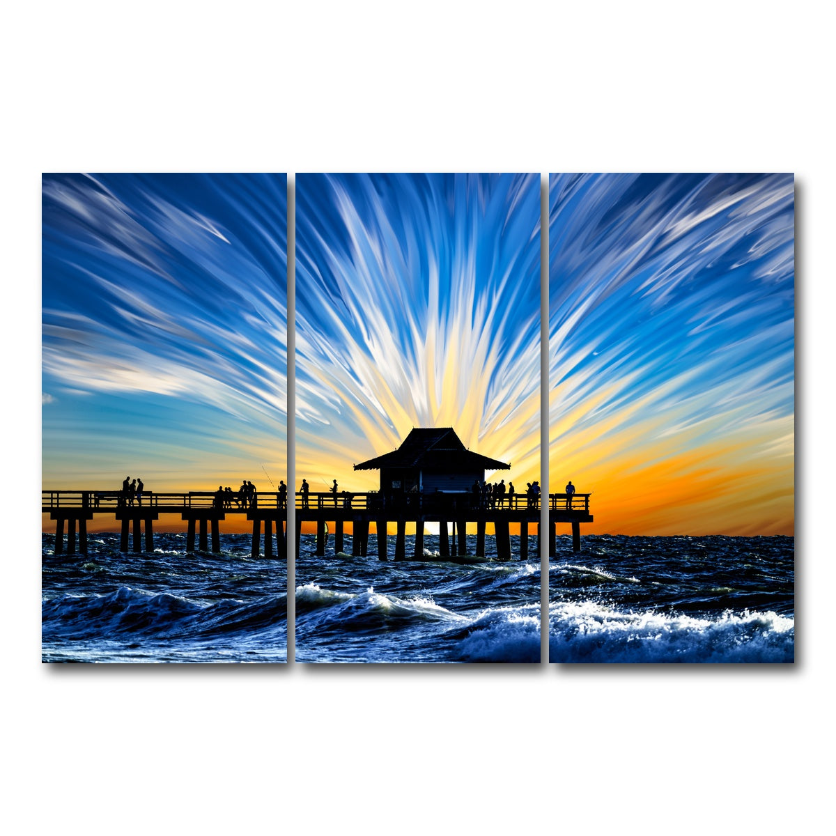 AUTO-MOCKUP WHITE | By the Pier 4 | 3 Piece | Gallery Wrap Canvas | group=12x24