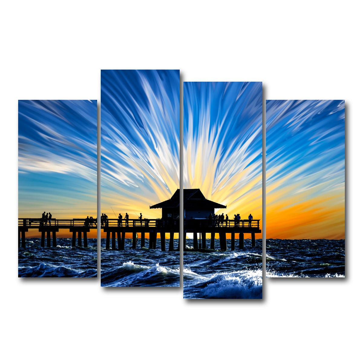 AUTO-MOCKUP WHITE | By the Pier 4 | 4 Piece | Gallery Wrap Canvas | group=4_normal