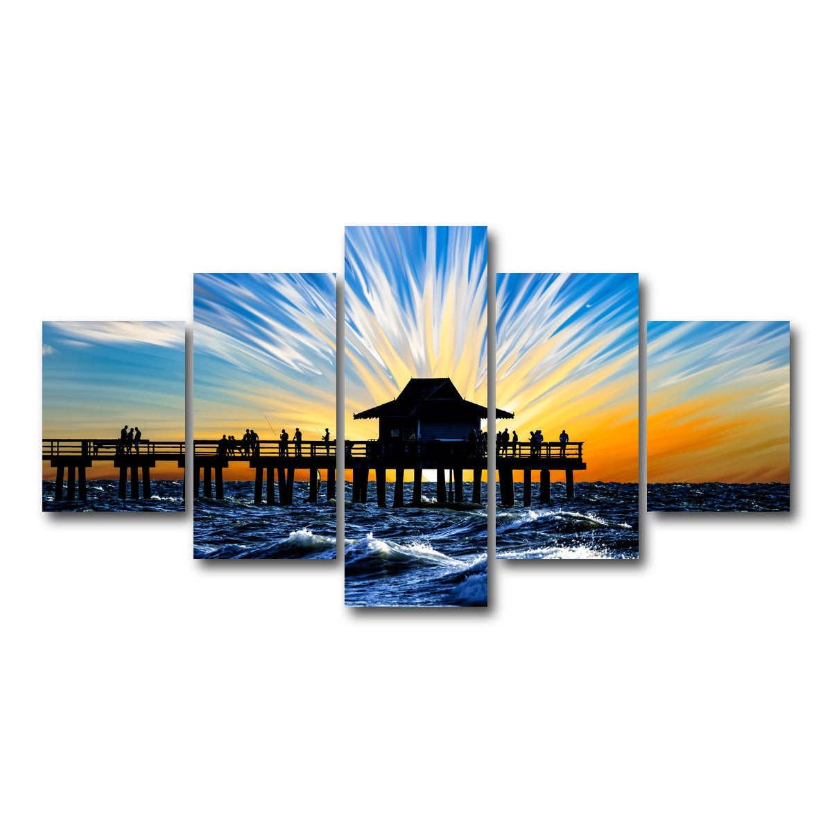 AUTO-MOCKUP WHITE | By the Pier 4 | 5 Piece | Gallery Wrap Canvas | group=5_short