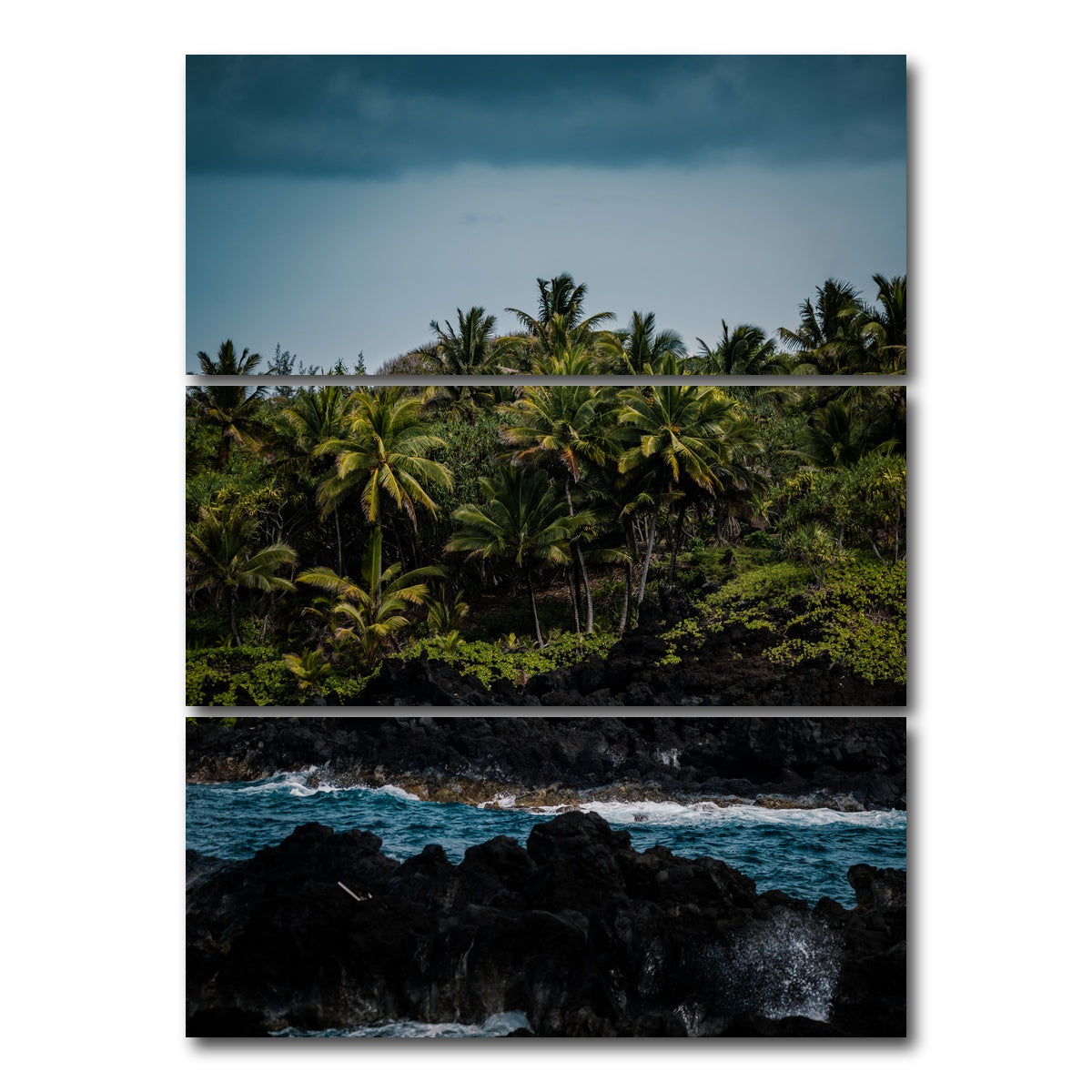 AUTO-MOCKUP WHITE | By the Sea | 3 Piece | Gallery Wrap Canvas | group=8x18_stacked