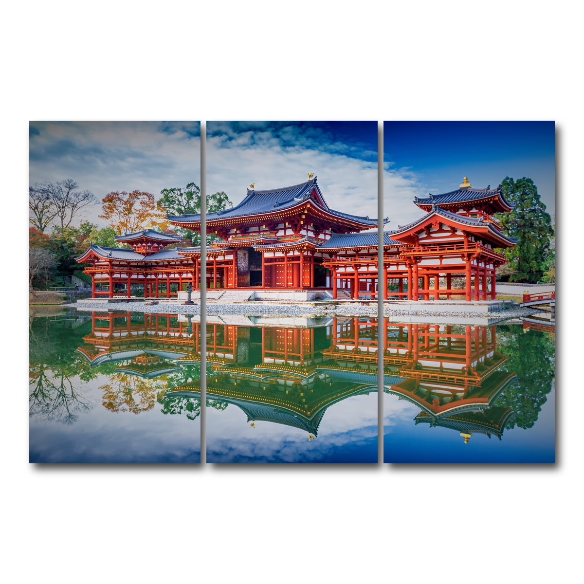 AUTO-MOCKUP WHITE | Byodo-in temple | 3 Piece | Gallery Wrap Canvas | group=12x24