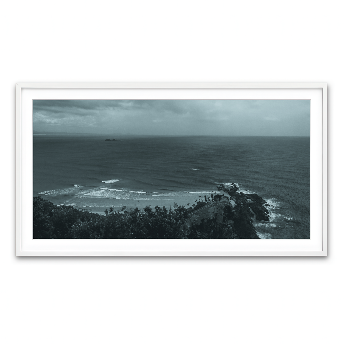 Framed Print 2x1 White