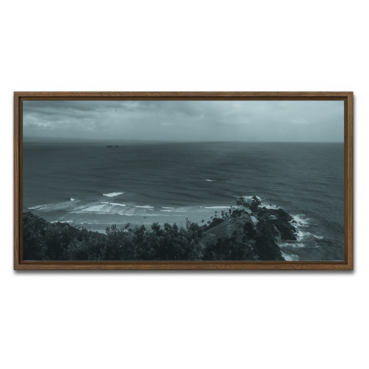 AUTO-MOCKUP WHITE | Byron Bay Surf Days | 1 Piece | Walnut Framed Canvas | group=2x1