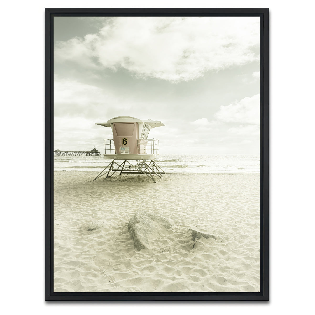 AUTO-MOCKUP WHITE | CALIFORNIA Vintage Imperial Beach | 1 Piece | Black Framed Canvas | group=3x4