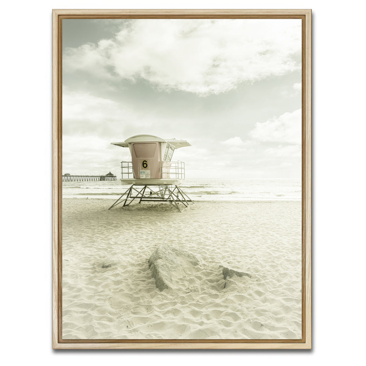 AUTO-MOCKUP WHITE | CALIFORNIA Vintage Imperial Beach | 1 Piece | Natural Framed Canvas | group=3x4