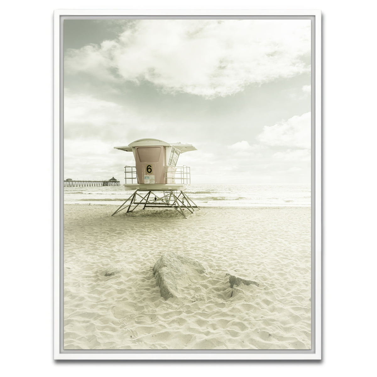 AUTO-MOCKUP WHITE | CALIFORNIA Vintage Imperial Beach | 1 Piece | White Framed Canvas | group=3x4