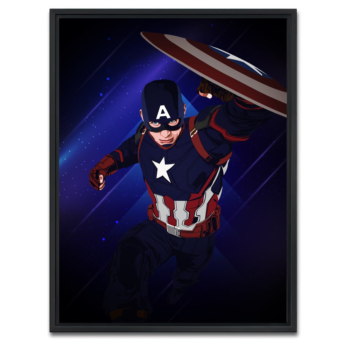 AUTO-MOCKUP WHITE | CAPTAIN AMERICA | 1 Piece | Black Framed Canvas | group=3x4