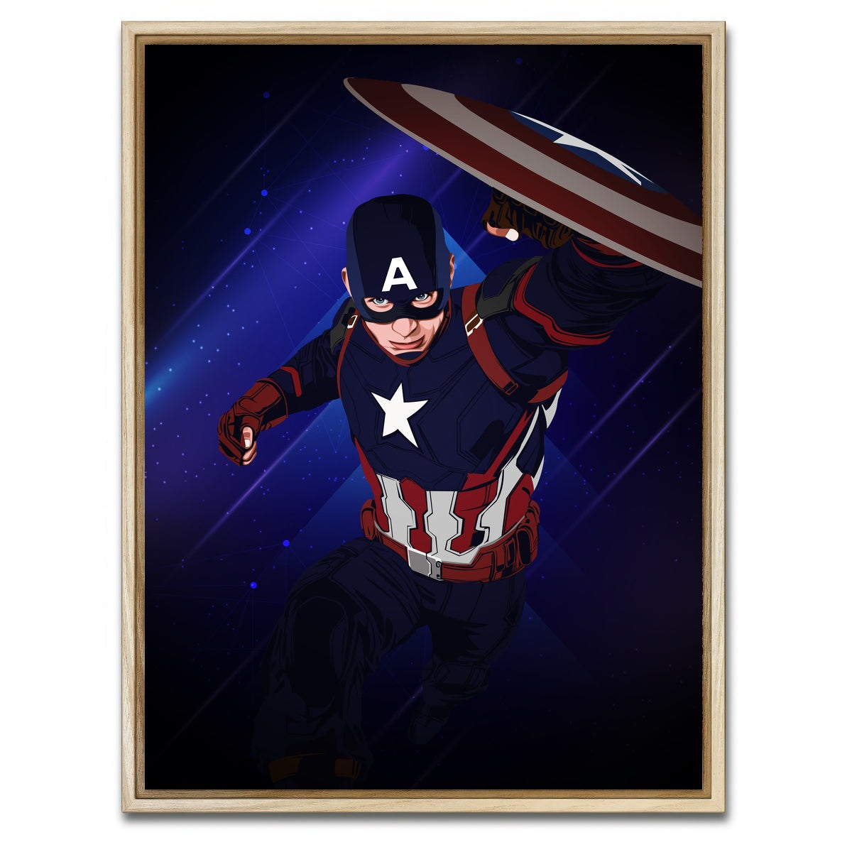 AUTO-MOCKUP WHITE | CAPTAIN AMERICA | 1 Piece | Natural Framed Canvas | group=3x4