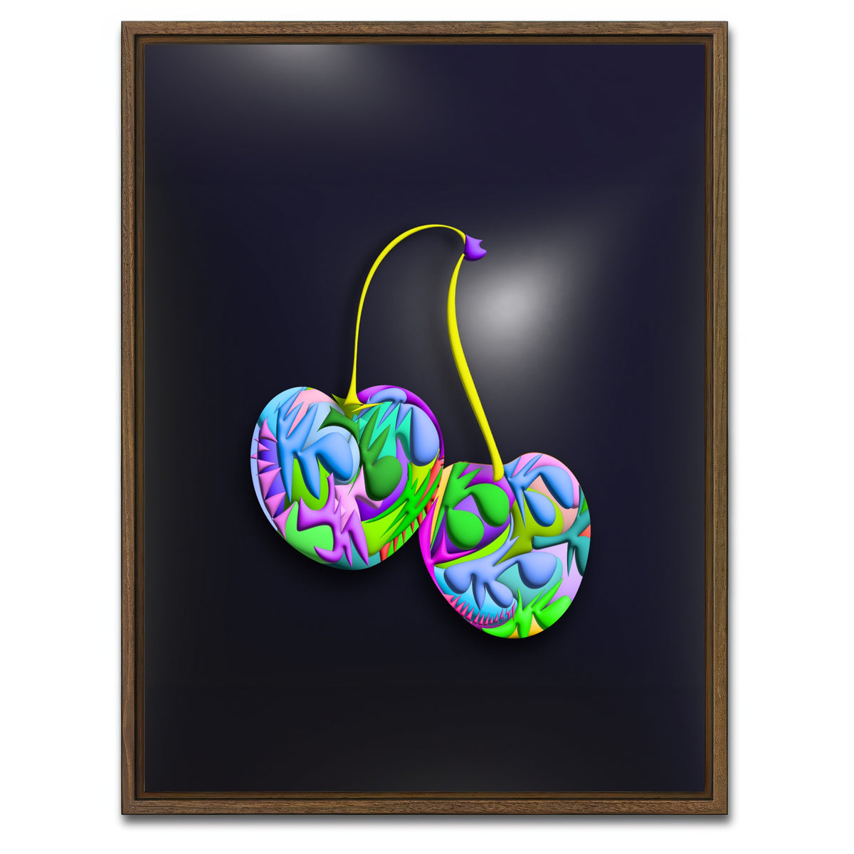 AUTO-MOCKUP WHITE | CHERRIES | 1 Piece | Walnut Framed Canvas | group=3x4