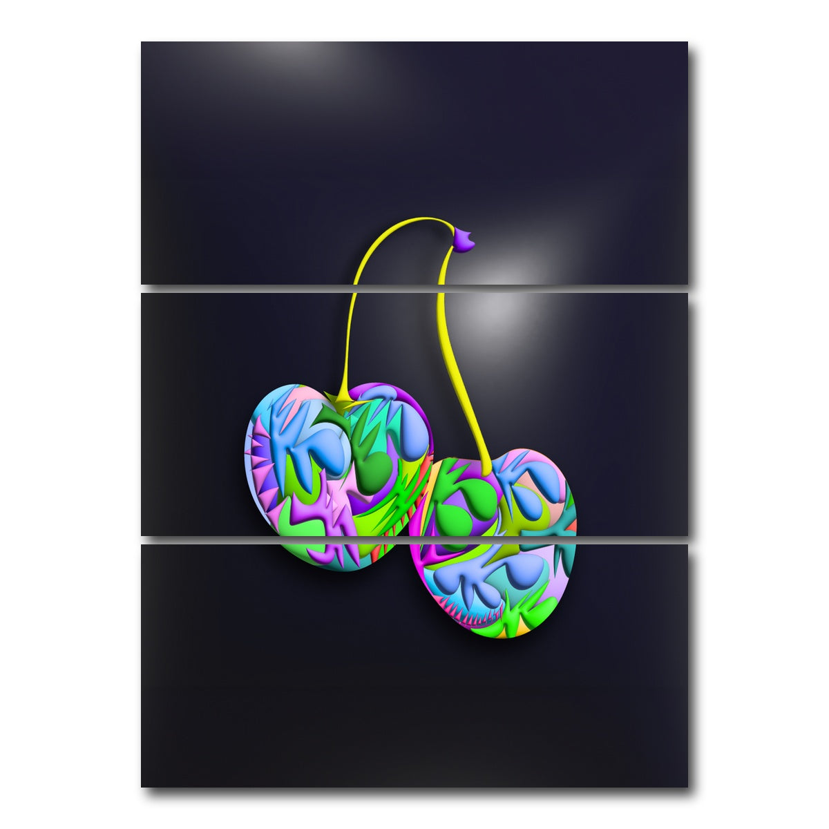 AUTO-MOCKUP WHITE | CHERRIES | 3 Piece | Gallery Wrap Canvas | group=8x18_stacked