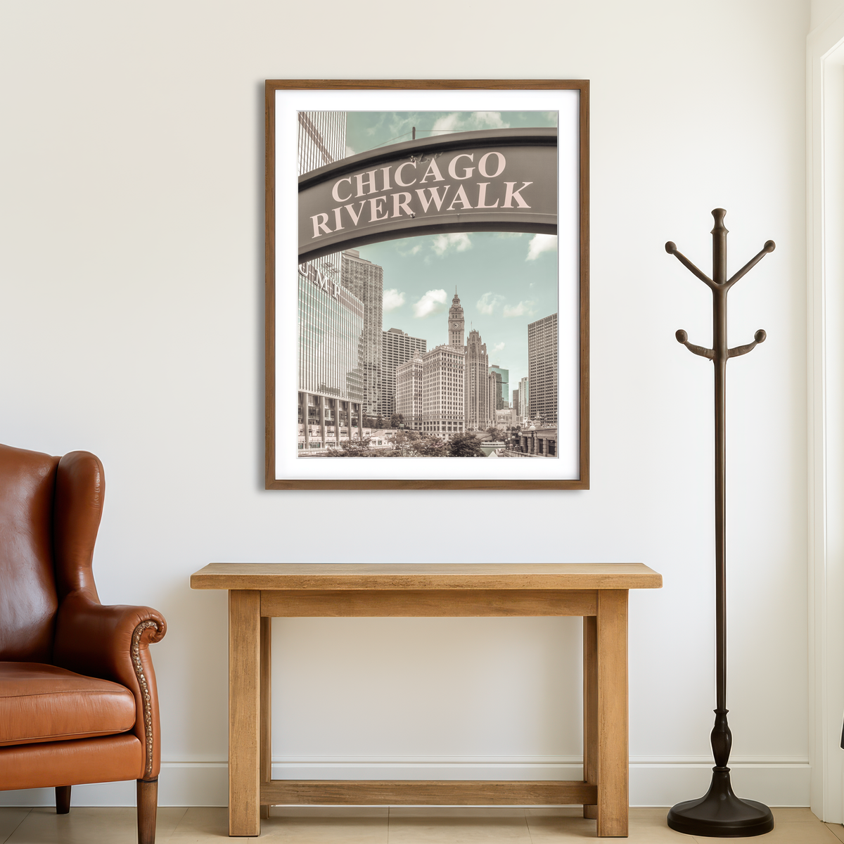 AUTO-MOCKUP ROOM | Chicago Riverwalk Wall Art