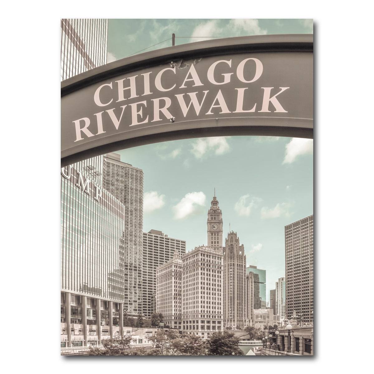 AUTO-MOCKUP WHITE | CHICAGO Riverwalk | 1 Piece | Gallery Wrap Canvas | group=3x4