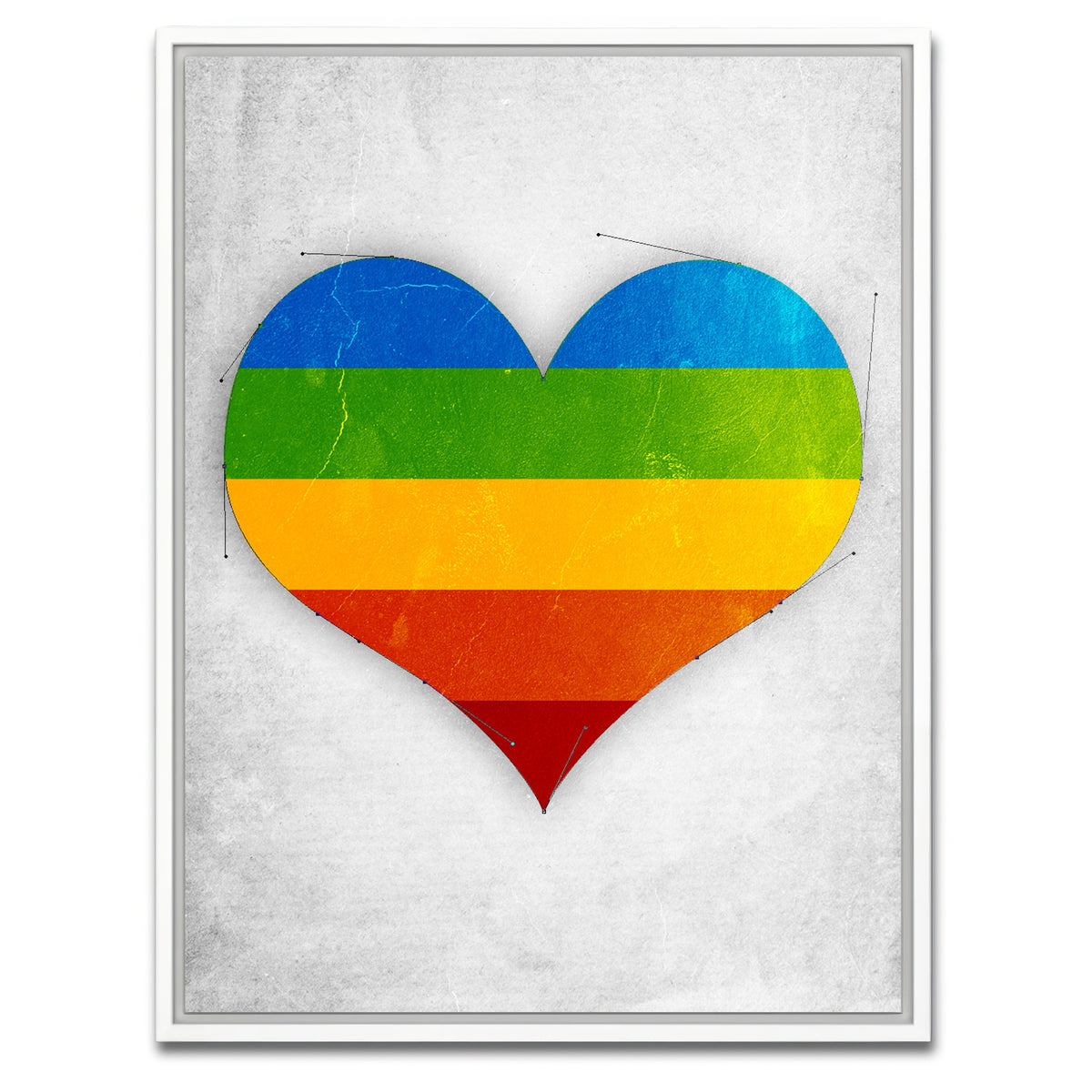 AUTO-MOCKUP WHITE | CMYK Heart | 1 Piece | White Framed Canvas | group=3x4