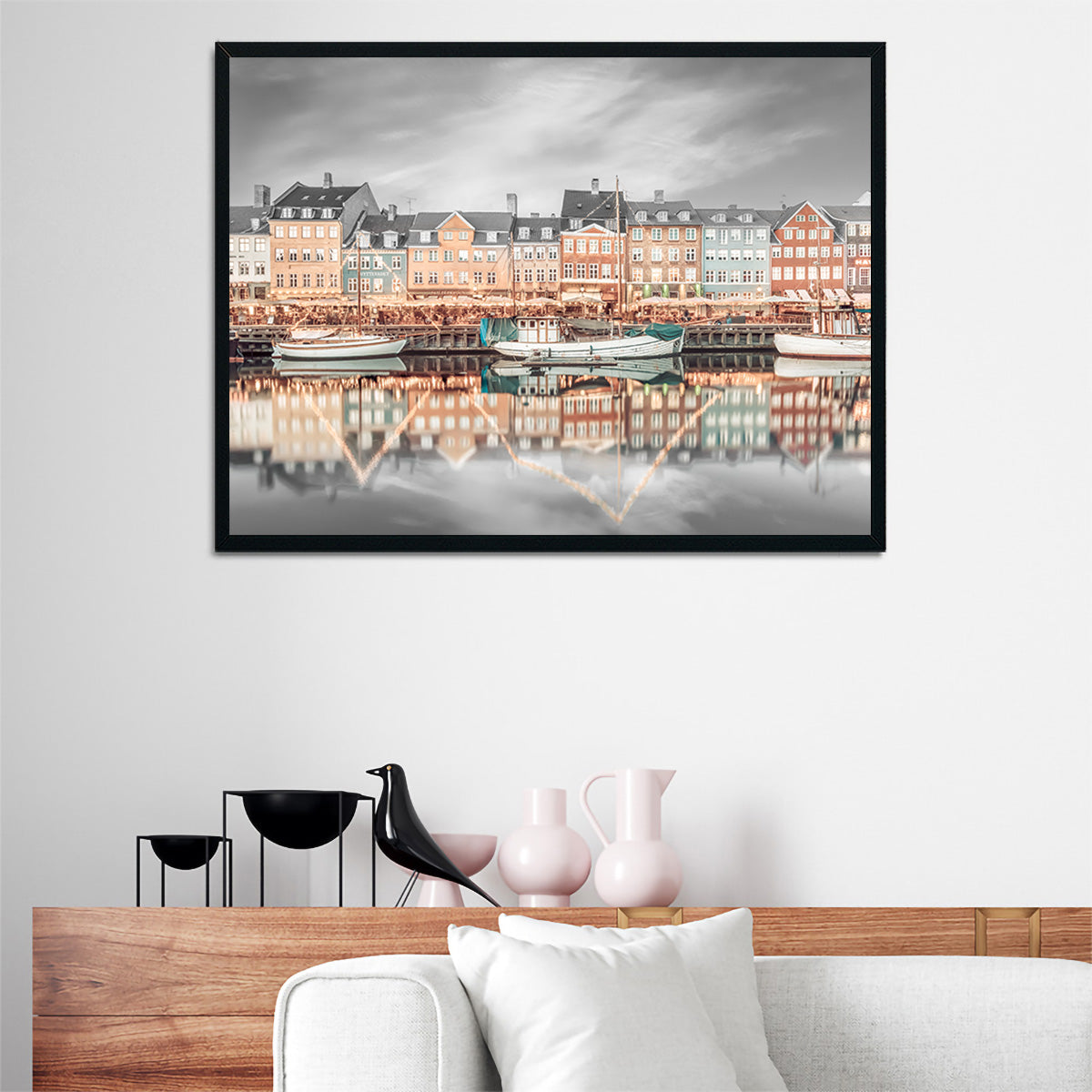 COPENHAGEN VINTAGE Nyhavn Idyllic Evening Impression Wall Art