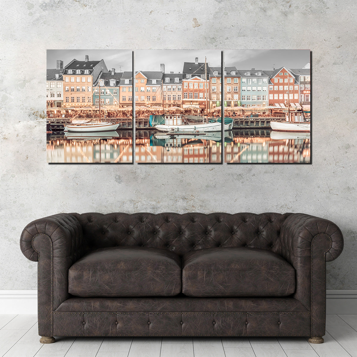 COPENHAGEN VINTAGE Nyhavn Idyllic Evening Impression Wall Art