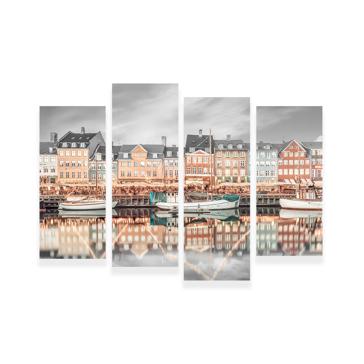 COPENHAGEN VINTAGE Nyhavn Idyllic Evening Impression Wall Art
