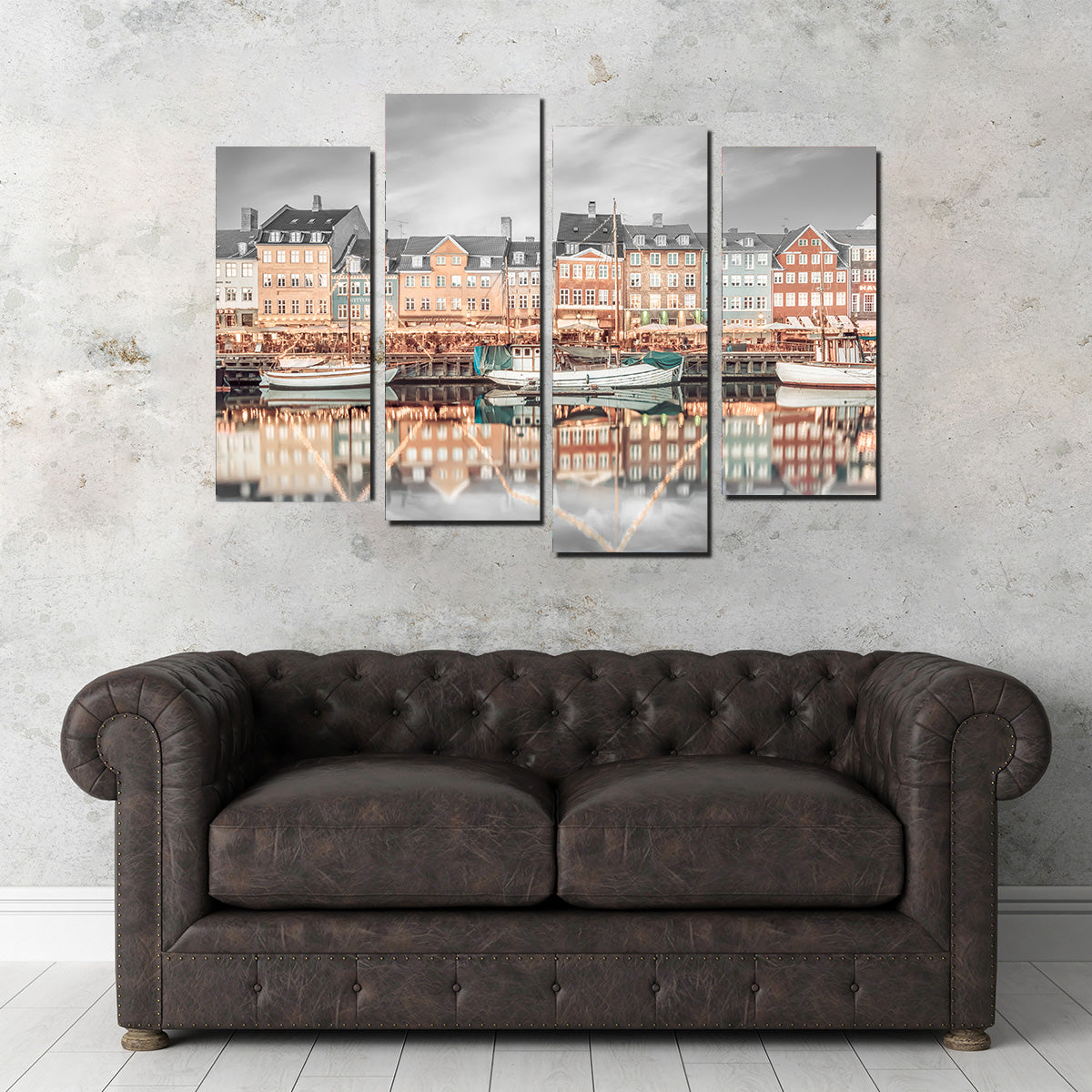 COPENHAGEN VINTAGE Nyhavn Idyllic Evening Impression Wall Art