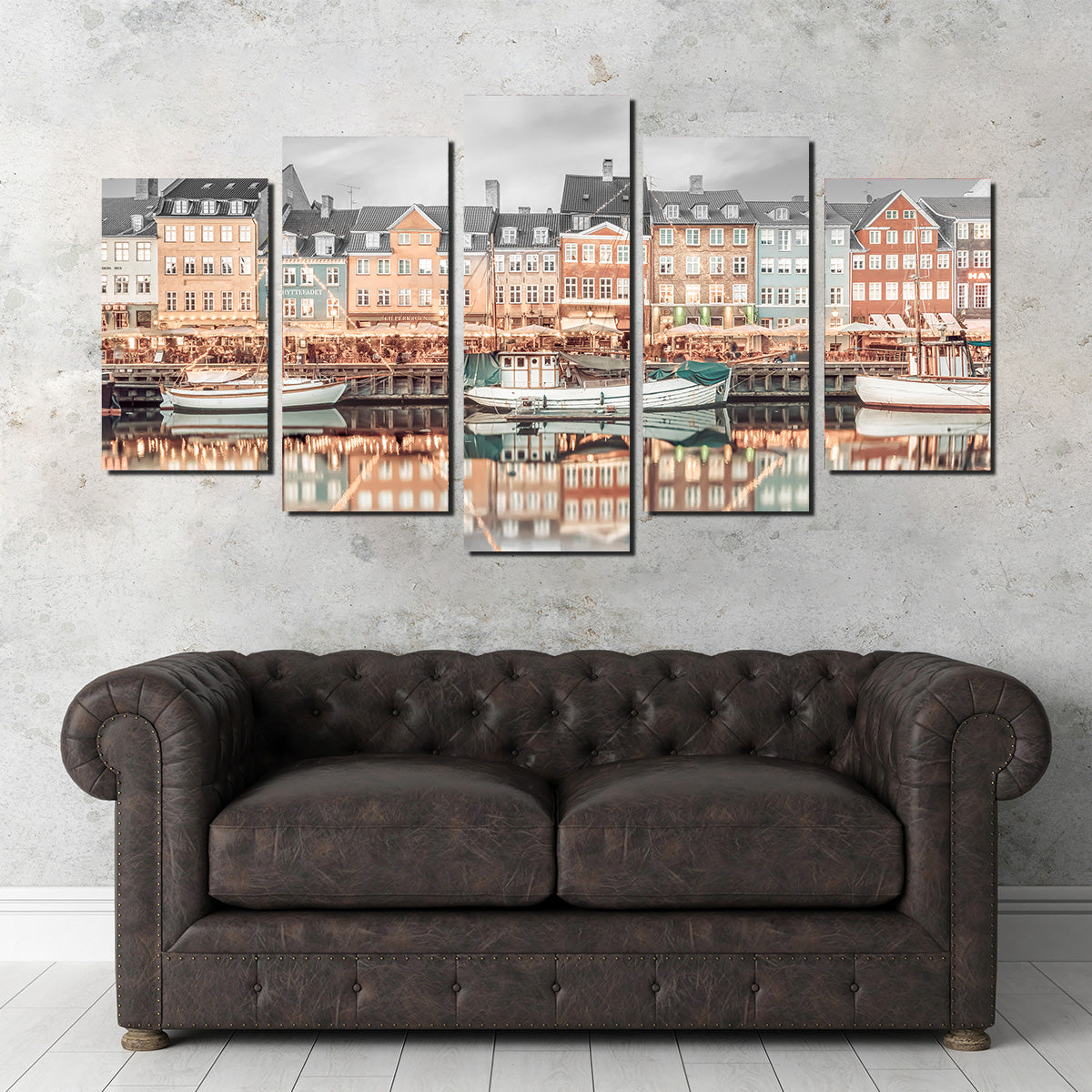 COPENHAGEN VINTAGE Nyhavn Idyllic Evening Impression Wall Art