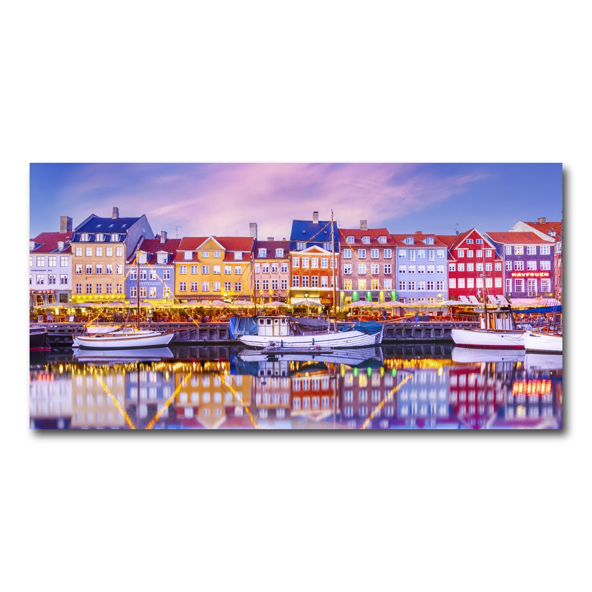 AUTO-MOCKUP WHITE | COPENHAGEN Nyhavn Idyllic Evening Impression | 1 Piece | Gallery Wrap Canvas | group=2x1
