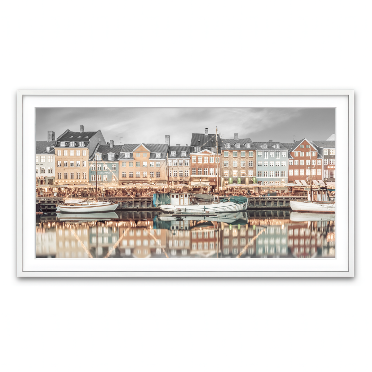 Framed Print 2x1 White