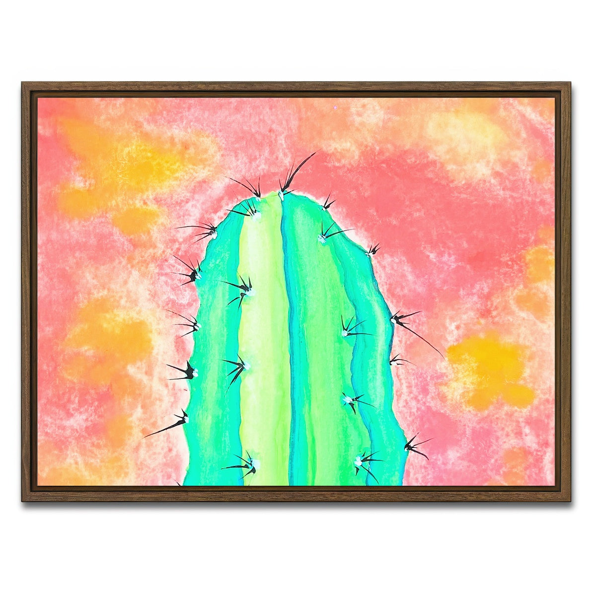 AUTO-MOCKUP WHITE | Cactus | 1 Piece | Walnut Framed Canvas | group=4x3