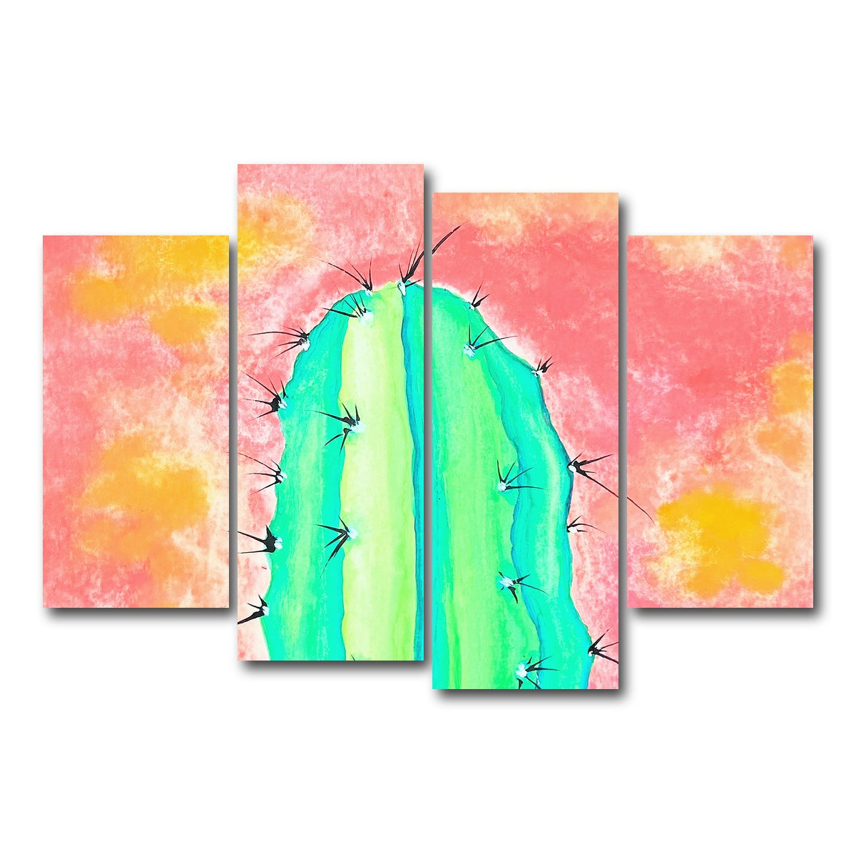 AUTO-MOCKUP WHITE | Cactus | 4 Piece | Gallery Wrap Canvas | group=4_short