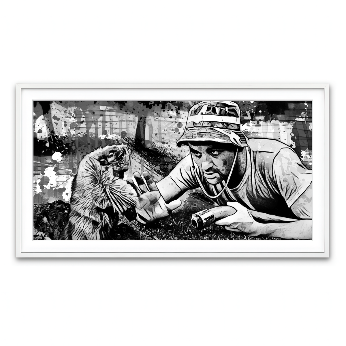 Framed Print 2x1 White