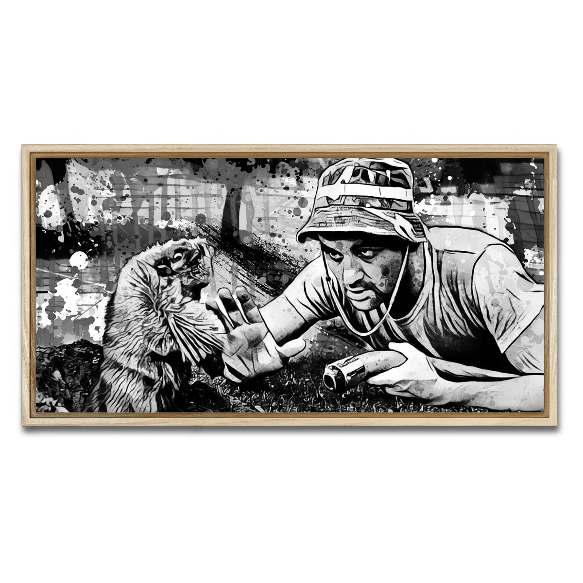 AUTO-MOCKUP WHITE | Caddyshack Grayscale | 1 Piece | Natural Framed Canvas | group=2x1