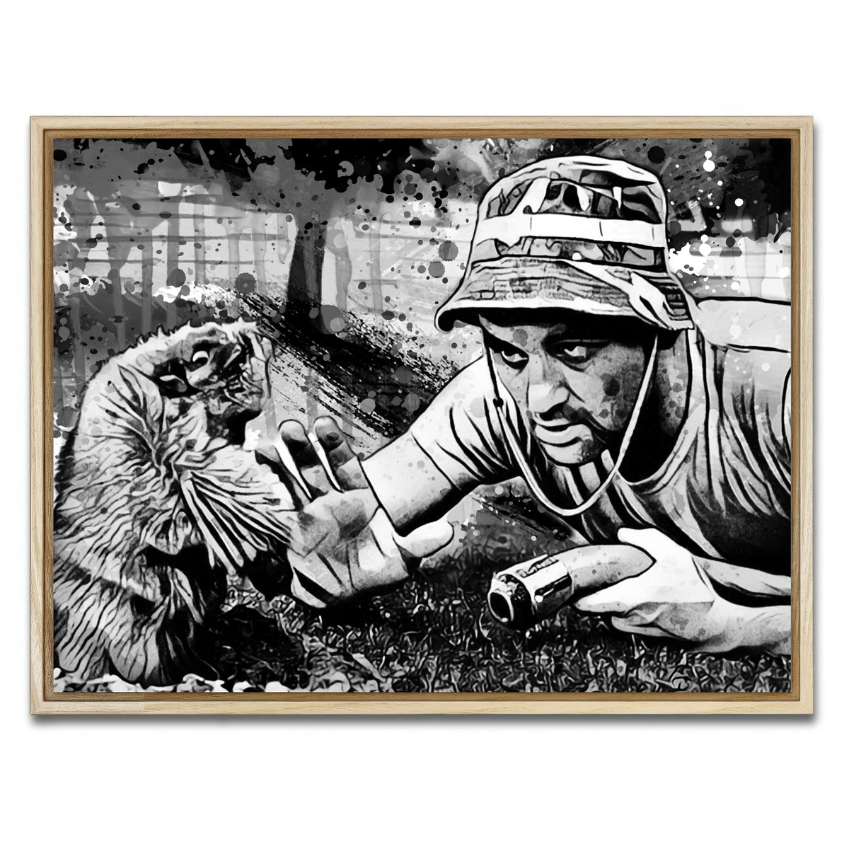 AUTO-MOCKUP WHITE | Caddyshack Grayscale | 1 Piece | Natural Framed Canvas | group=4x3