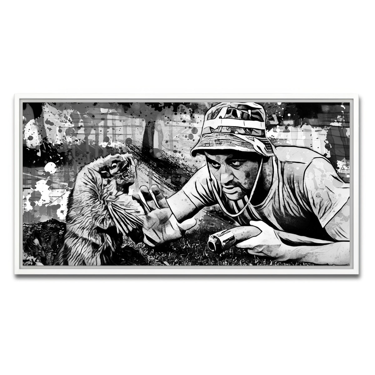 AUTO-MOCKUP WHITE | Caddyshack Grayscale | 1 Piece | White Framed Canvas | group=2x1