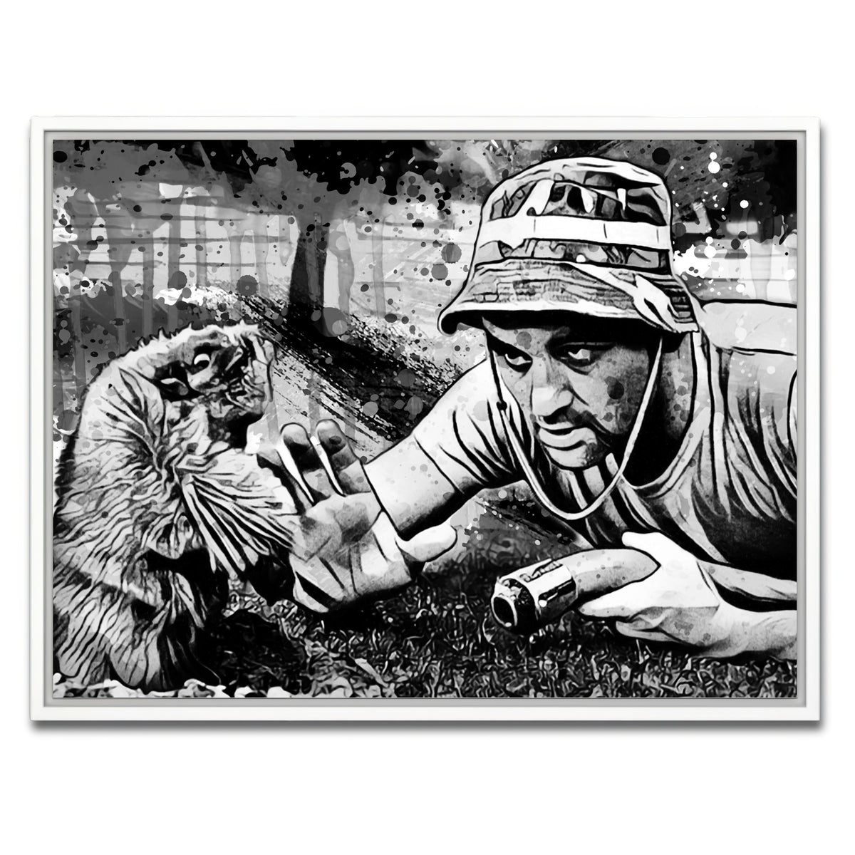 AUTO-MOCKUP WHITE | Caddyshack Grayscale | 1 Piece | White Framed Canvas | group=4x3
