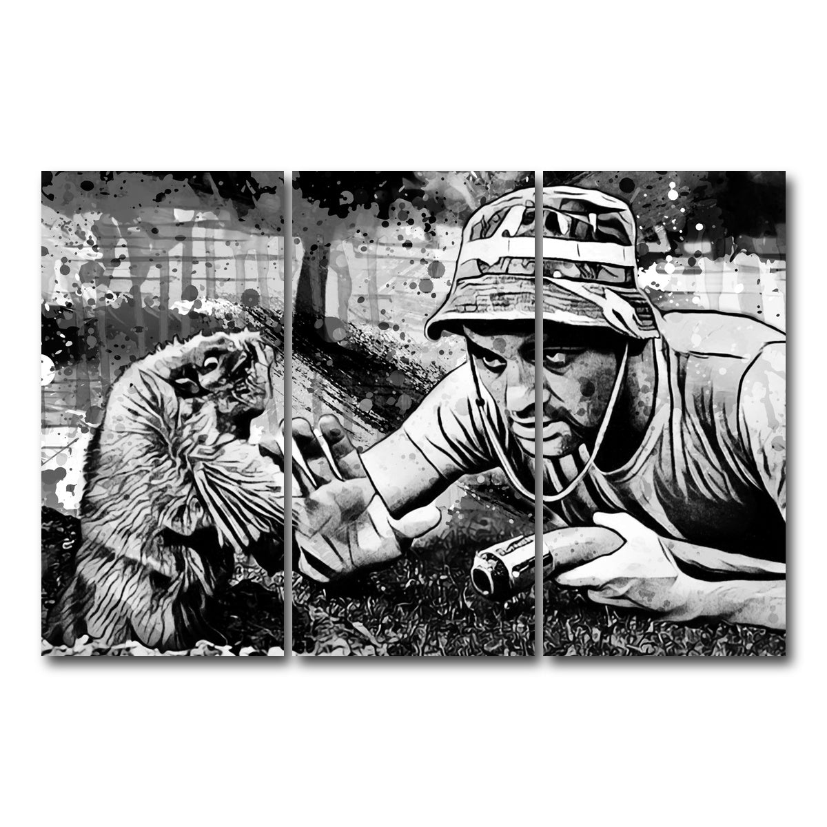 AUTO-MOCKUP WHITE | Caddyshack Grayscale | 3 Piece | Gallery Wrap Canvas | group=12x24