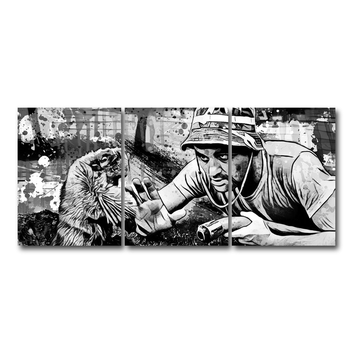 AUTO-MOCKUP WHITE | Caddyshack Grayscale | 3 Piece | Gallery Wrap Canvas | group=18x24