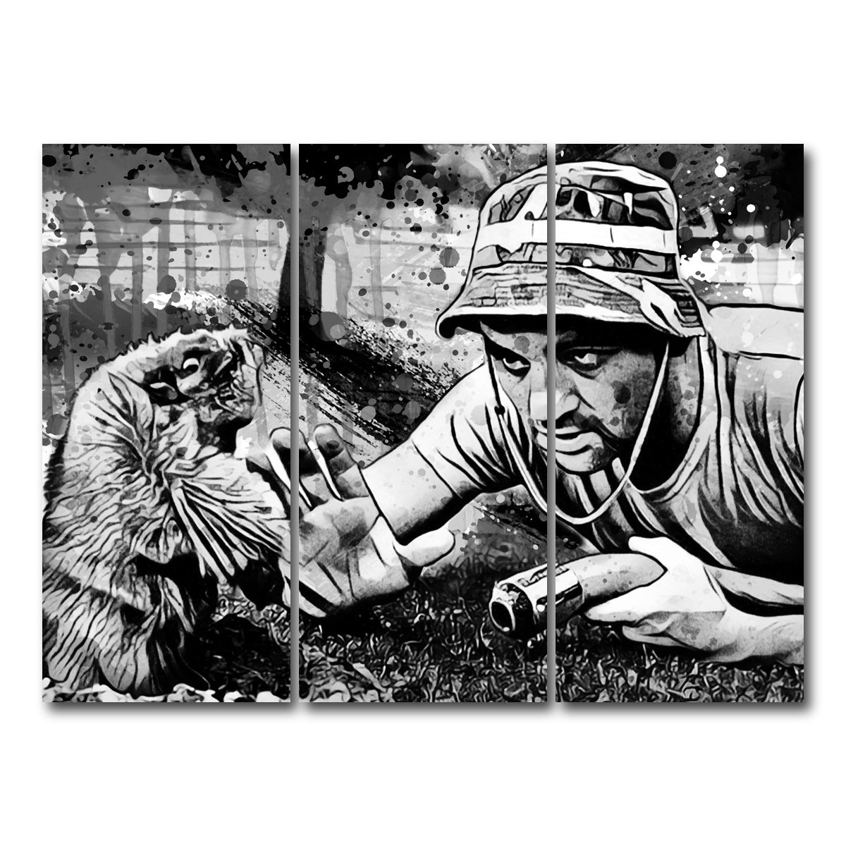 AUTO-MOCKUP WHITE | Caddyshack Grayscale | 3 Piece | Gallery Wrap Canvas | group=8x18