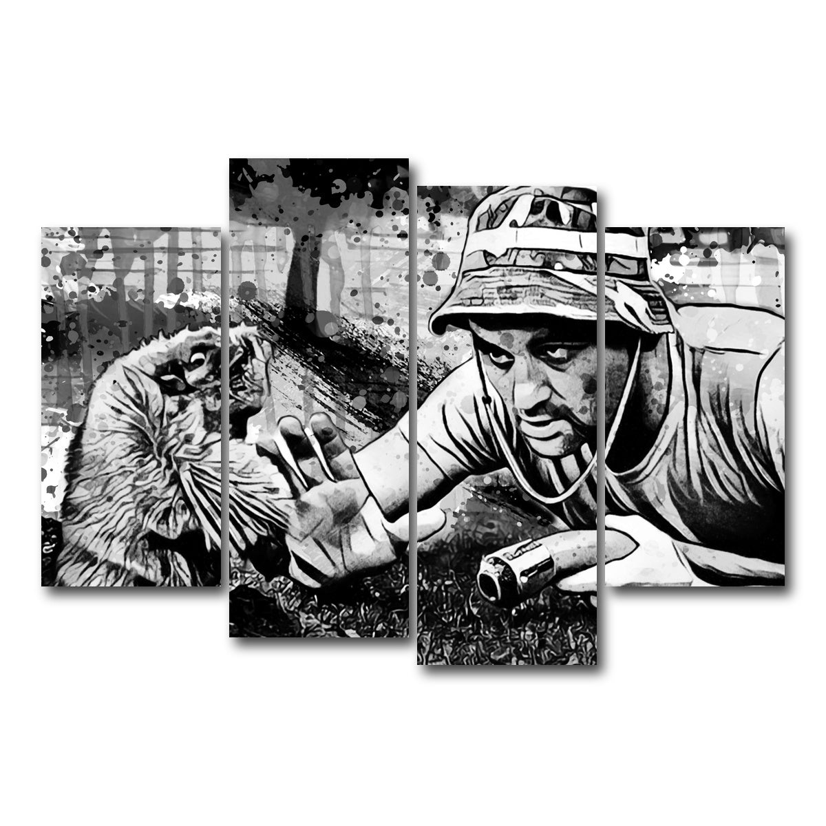 AUTO-MOCKUP WHITE | Caddyshack Grayscale | 4 Piece | Gallery Wrap Canvas | group=4_short