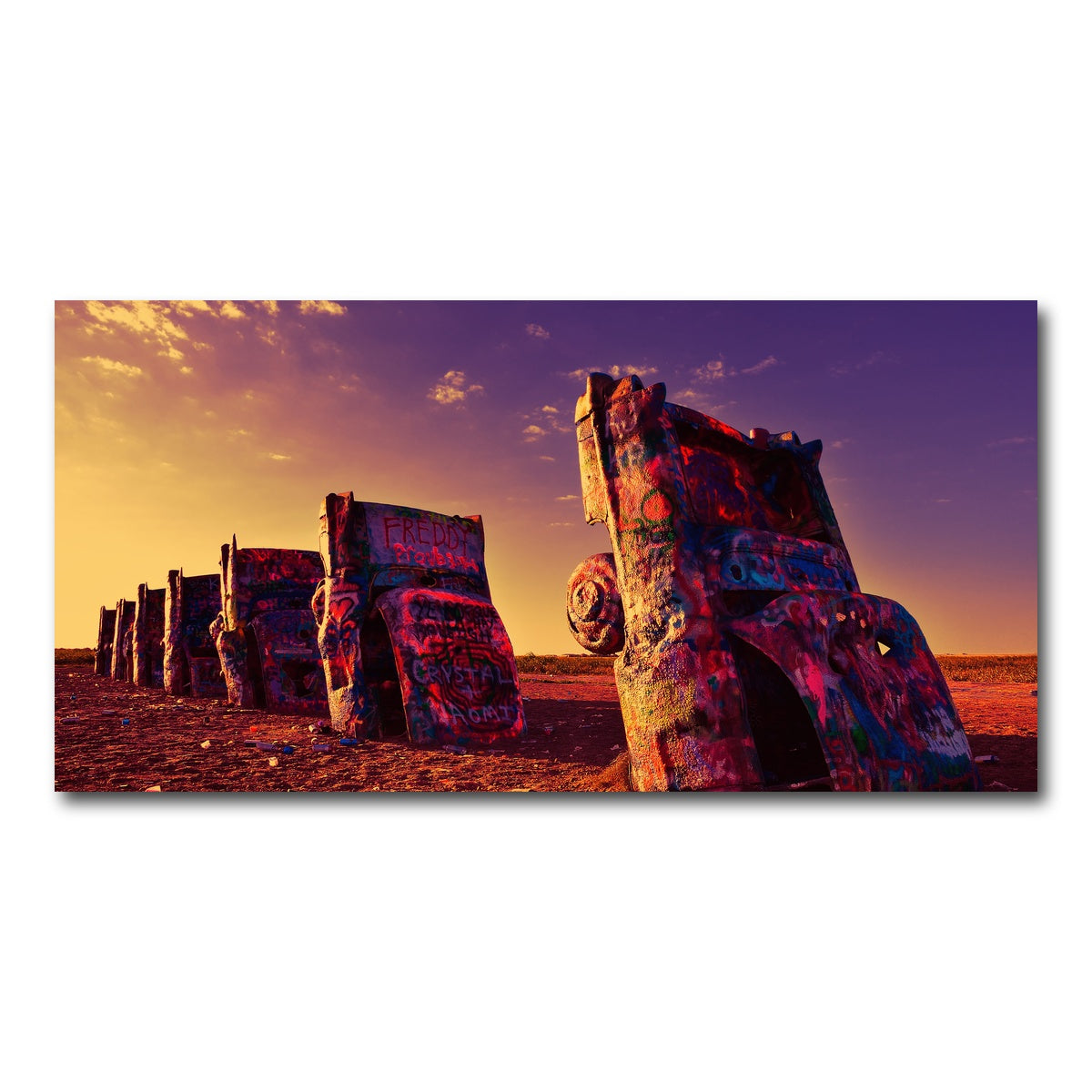 AUTO-MOCKUP WHITE | Cadillac Ranch | 1 Piece | Gallery Wrap Canvas | group=2x1