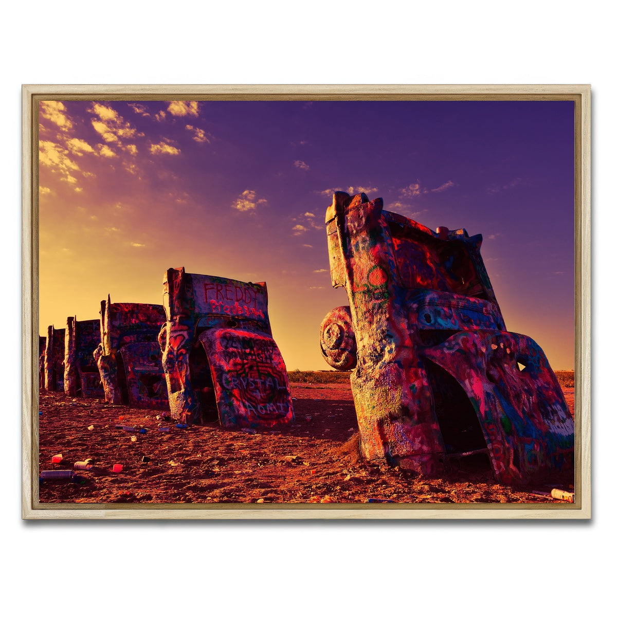 AUTO-MOCKUP WHITE | Cadillac Ranch | 1 Piece | Natural Framed Canvas | group=4x3