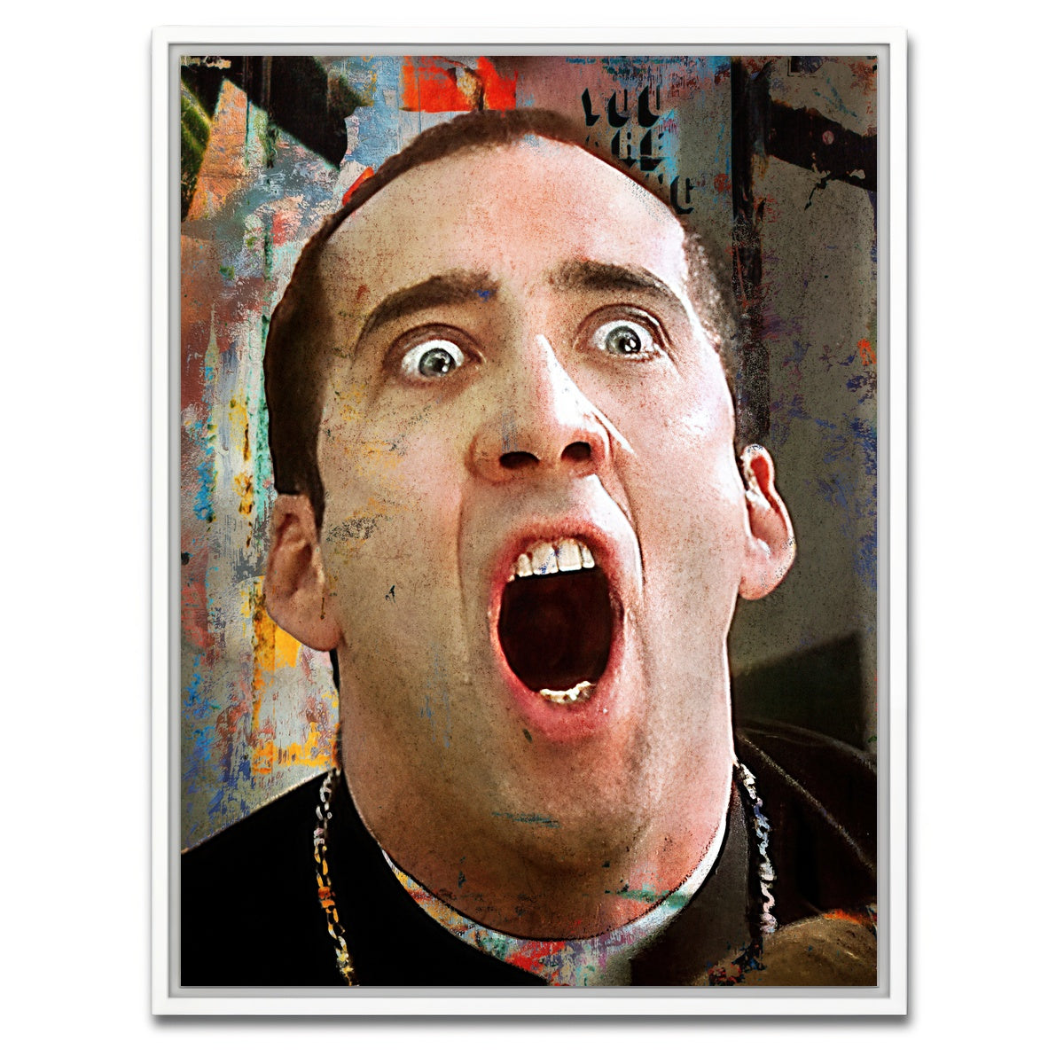 AUTO-MOCKUP WHITE | Cage Face Off | 1 Piece | White Framed Canvas | group=3x4