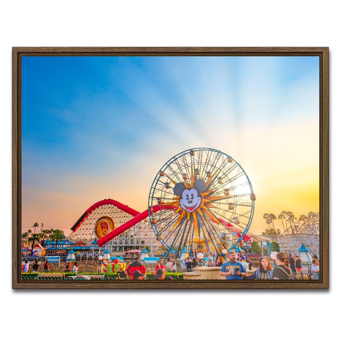 AUTO-MOCKUP WHITE | California Adventure Sunset | 1 Piece | Walnut Framed Canvas | group=4x3