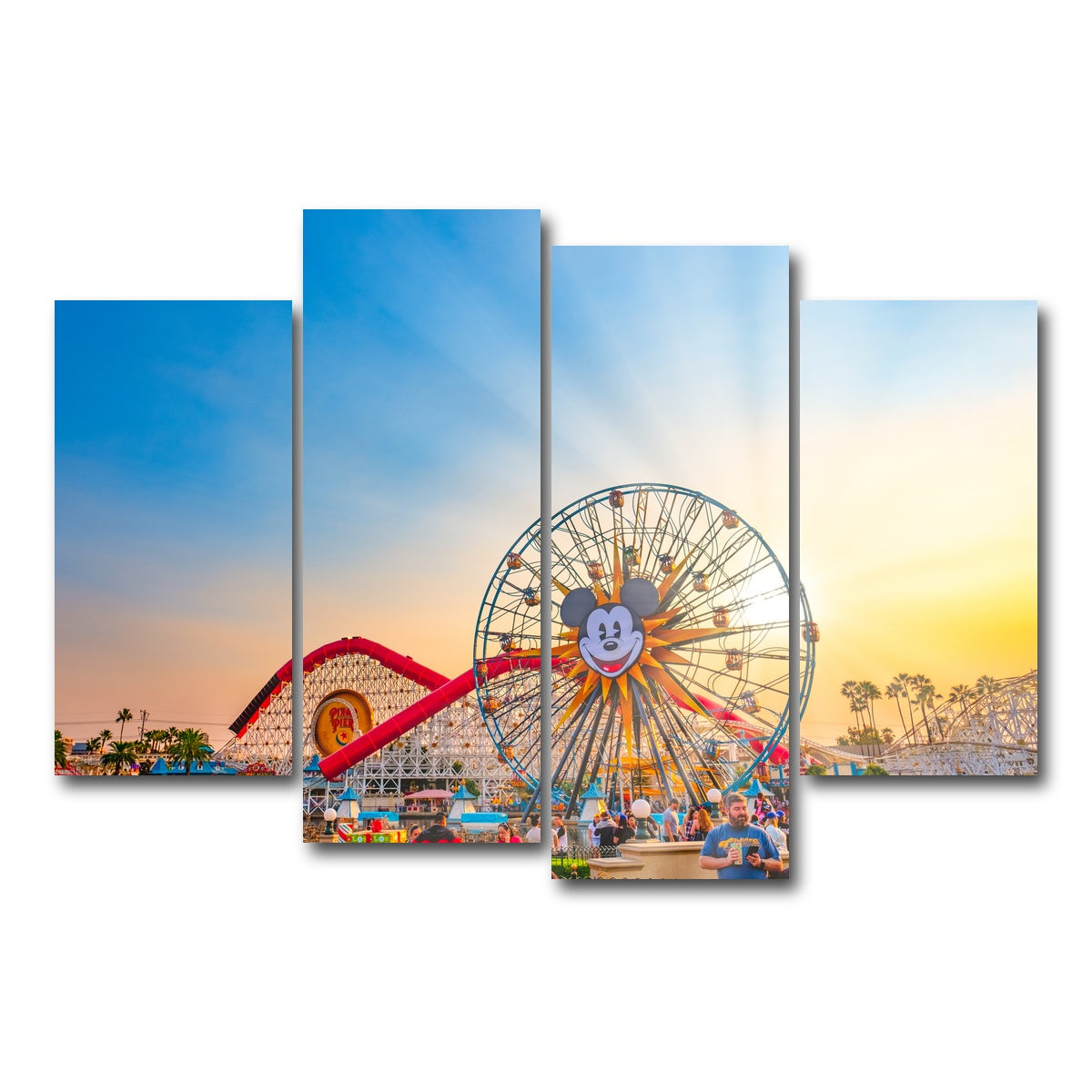 AUTO-MOCKUP WHITE | California Adventure Sunset | 4 Piece | Gallery Wrap Canvas | group=4_short