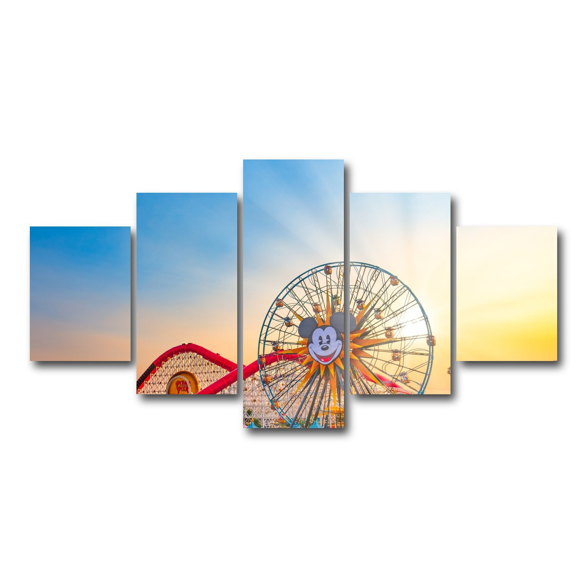AUTO-MOCKUP WHITE | California Adventure Sunset | 5 Piece | Gallery Wrap Canvas | group=5_short
