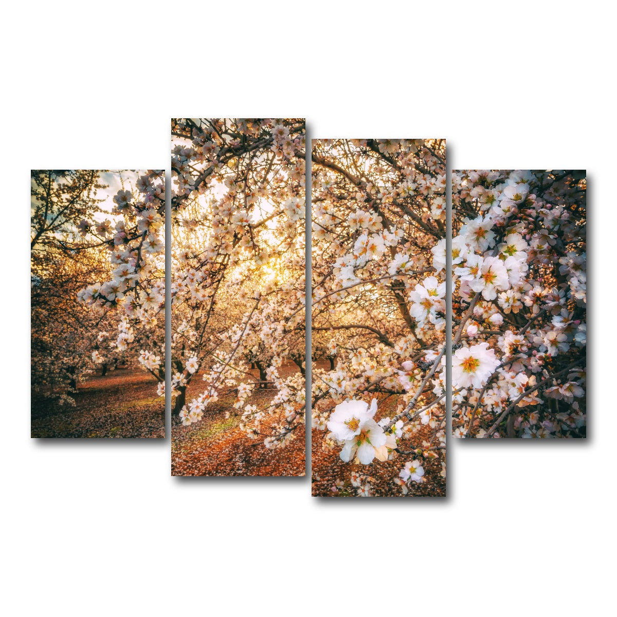 AUTO-MOCKUP WHITE | California Blossom Trail | 4 Piece | Gallery Wrap Canvas | group=4_short