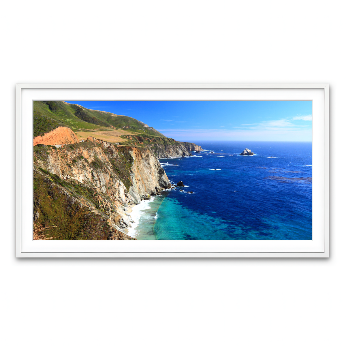 Framed Print 2x1 White