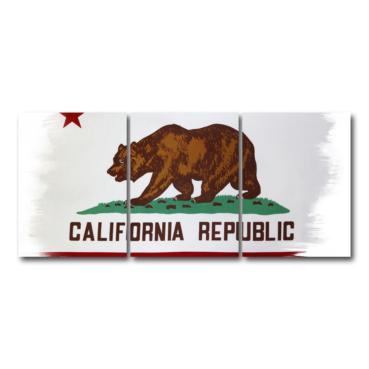 AUTO-MOCKUP WHITE | California State Flag | 3 Piece | Gallery Wrap Canvas | group=18x24
