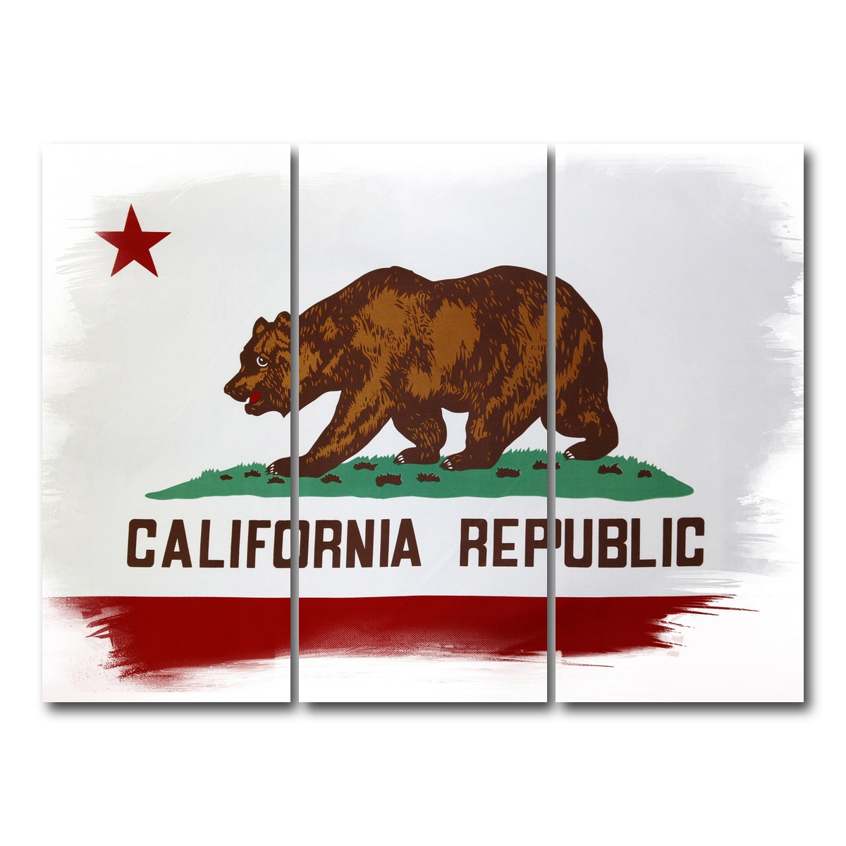 AUTO-MOCKUP WHITE | California State Flag | 3 Piece | Gallery Wrap Canvas | group=8x18