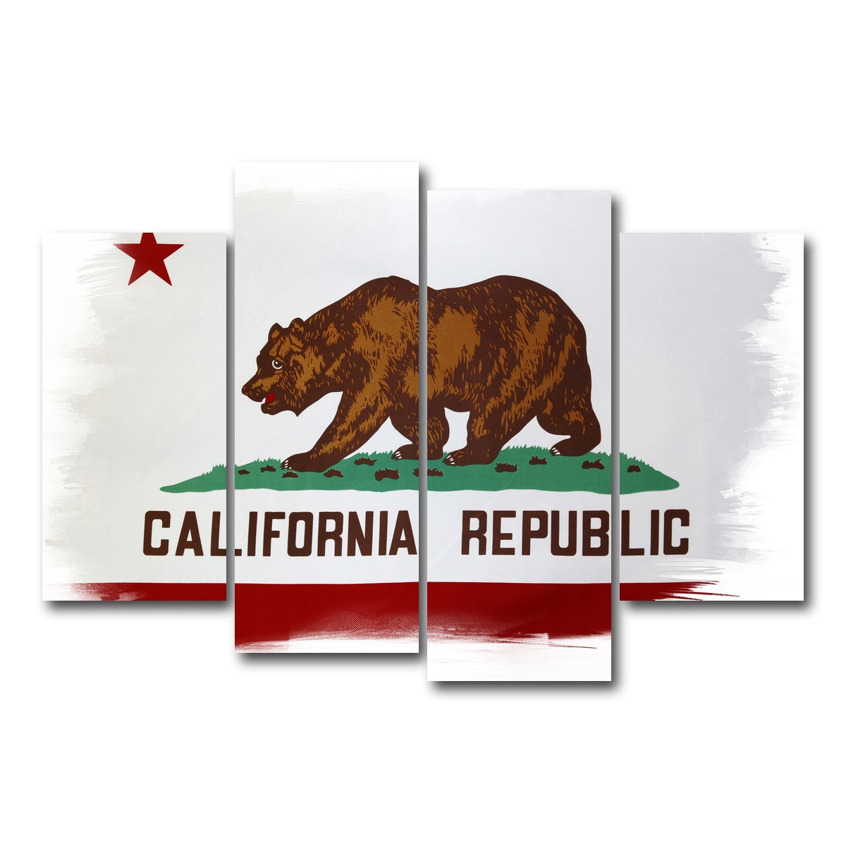 AUTO-MOCKUP WHITE | California State Flag | 4 Piece | Gallery Wrap Canvas | group=4_short