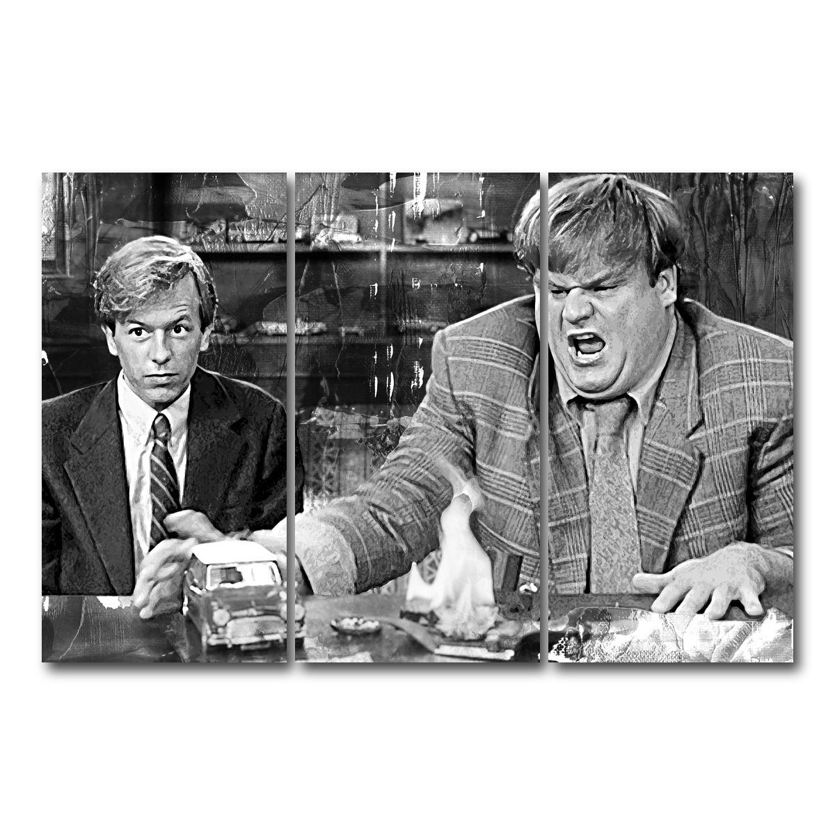 AUTO-MOCKUP WHITE | Callahan Sales Pitch Grayscale | 3 Piece | Gallery Wrap Canvas | group=12x24